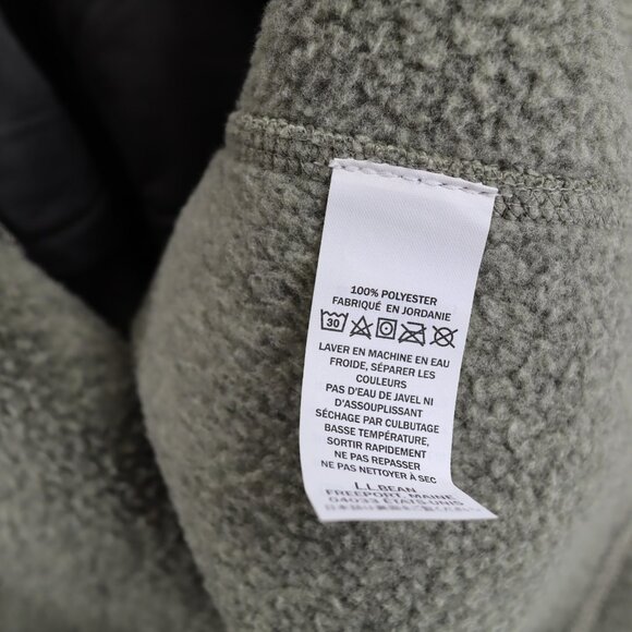 LL Bean Men’s Sweater Fleece Vest Full Zip Slightly Fitted Large Green Logo Knit - Picture 4 of 6
